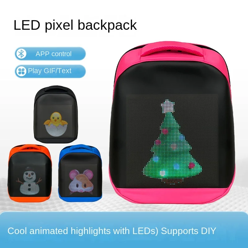 

Led Advertising Display Backpack Luminous Screen Schoolbag Mobile Phone App Customization Backpacks Women's Bag Men's Backpack