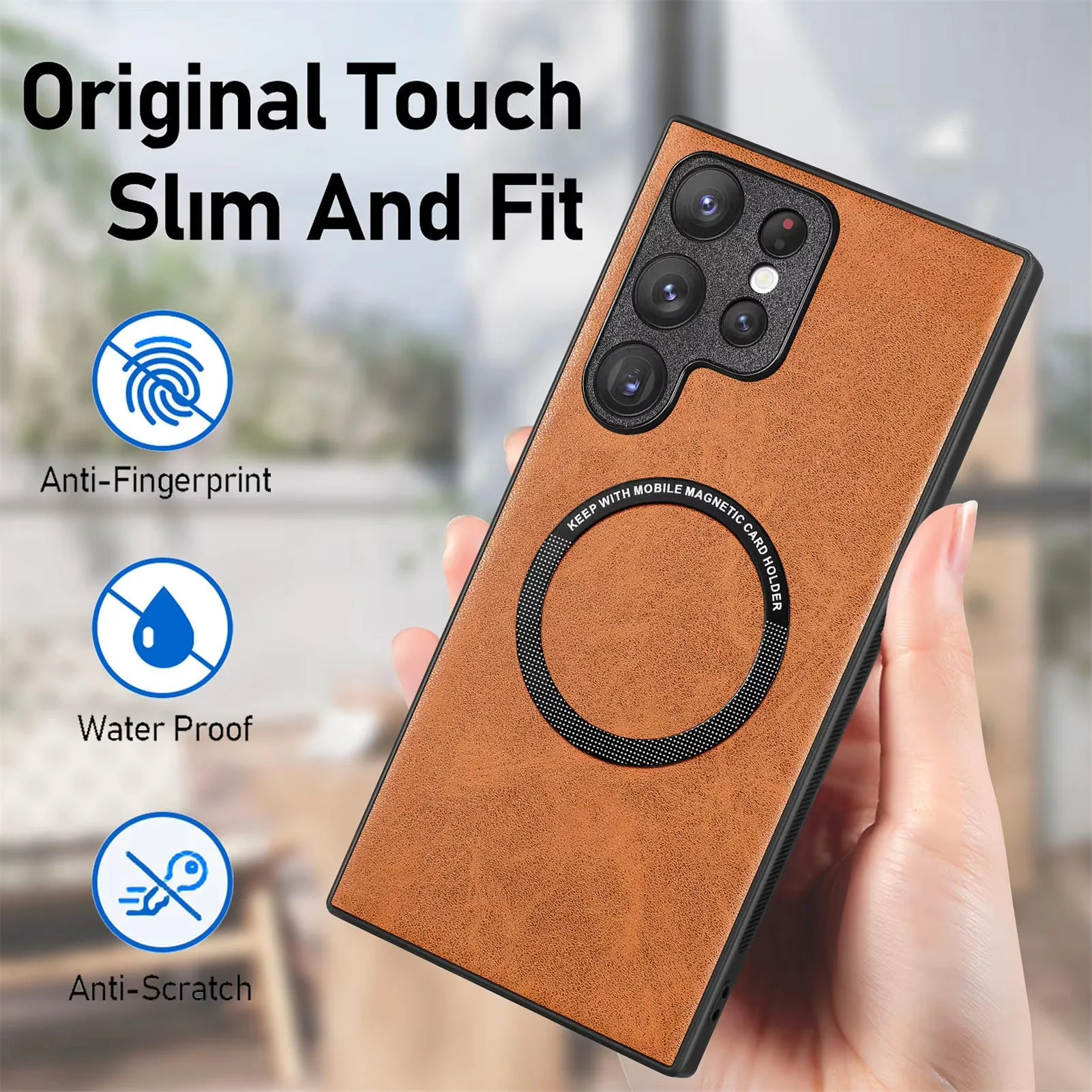 High quality Business Leather Phone Cases For Samsung S24 23 22 21 20 Note20 Ultra Plus S20 FE Wireless Charge Magnetic Cover