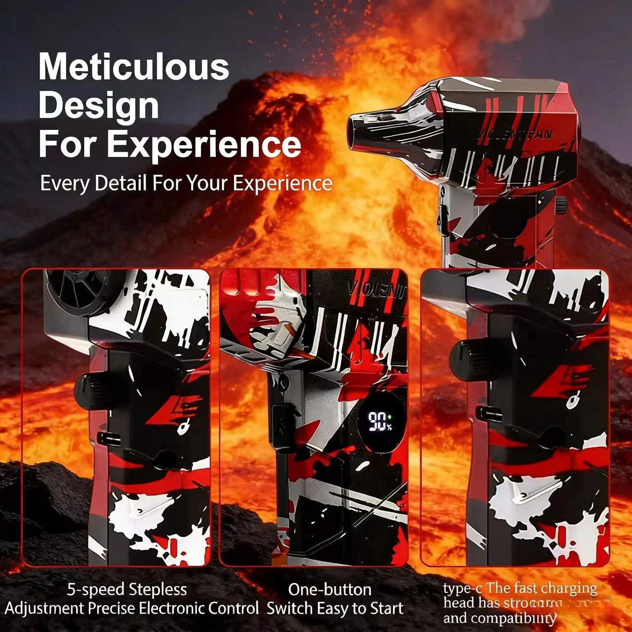 

【2025 New】Wireless Jet Fan Brushless Motor Turbo Air Blower For Car Cleaning With LED Light Digital Display Portable Outdoor Use