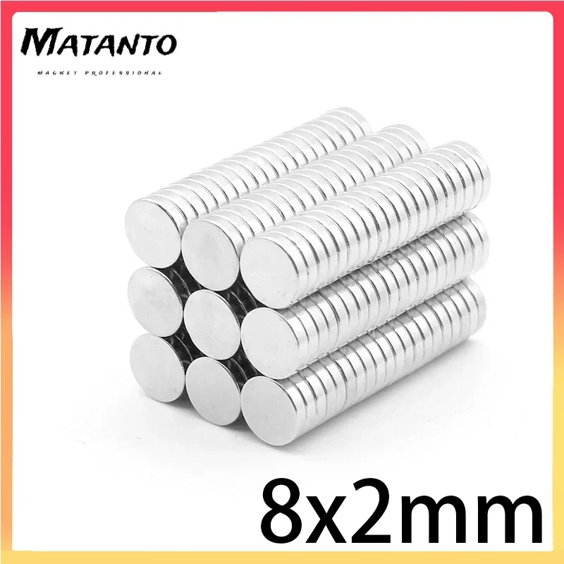 

500PCS 8x2 Disc Permanent Neodymium Magnet N35 Round Search Magnet Strong 8x2mm Powerful Magnetic Magnet 8*2mm