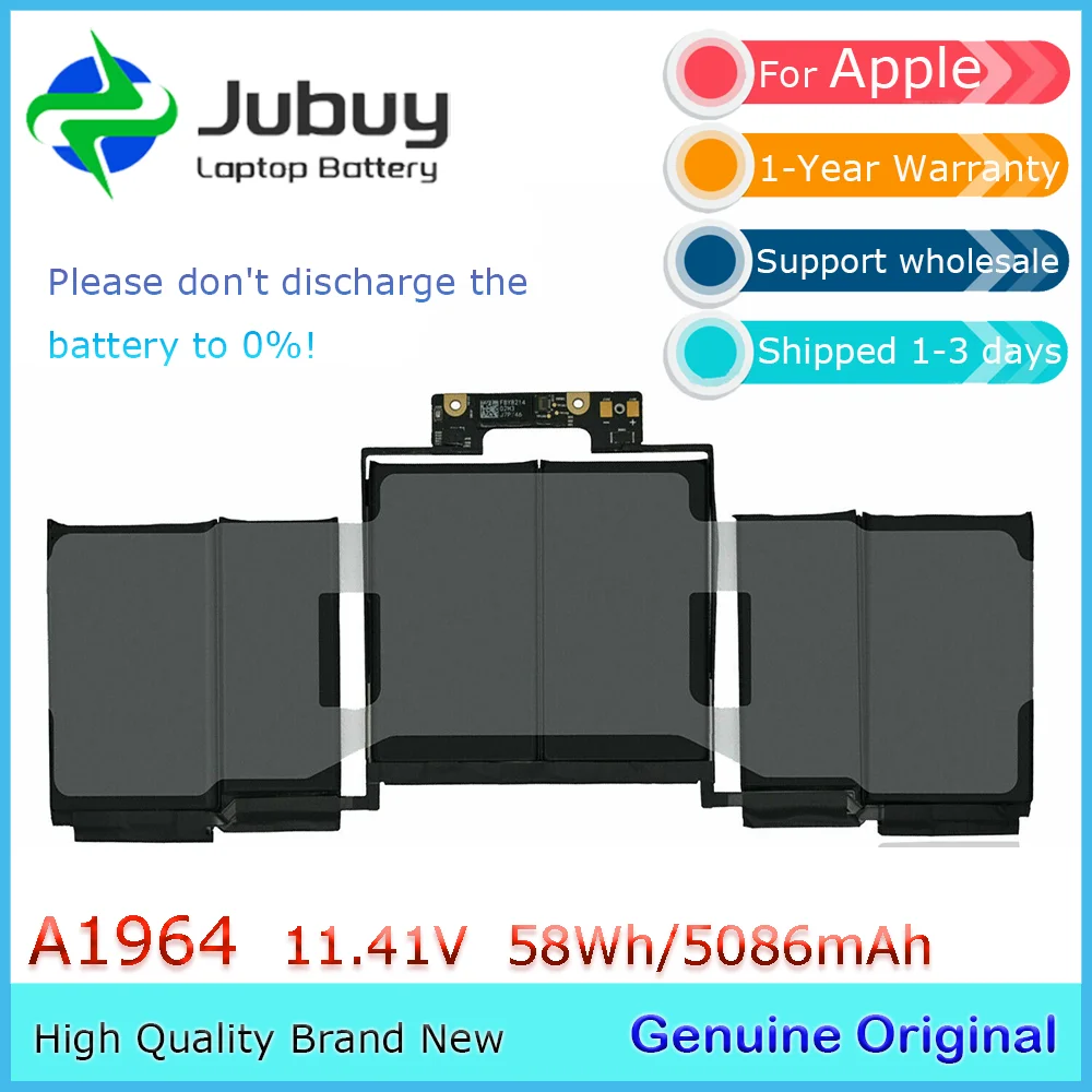 A1964 11.41V 58Wh Original Laptop Battery for Apple Macbook Pro 13 inch A1989 Mid 2018 2019