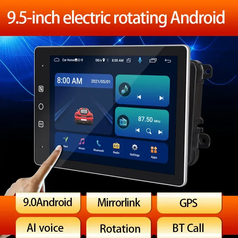 

2025 Android 13 Автомобильный стерео радио 1 Din 9,5 дюймов 1 + 16 ГБ Carplay Android Auto BT GPS WiFi FM RDS TF USB Автомобильный плеер заднего вида 9560A