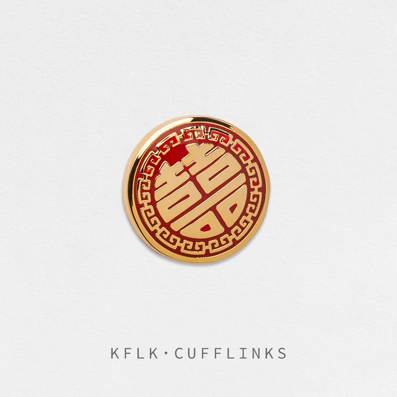 

KFLK Fashion China Double Happiness Brooch Pins Exquisite Brand Brooches For Women Mens Costumes Badge Brooch Jewelry Wholesale