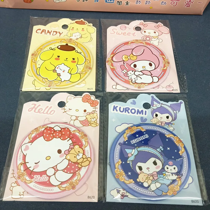 36pcs Sanrio Kuromi My Melody Pompompurin Round Mini Mirror Girls Kawaii Portable Makeup Mirror Single Mirrors Gifts Wholesale