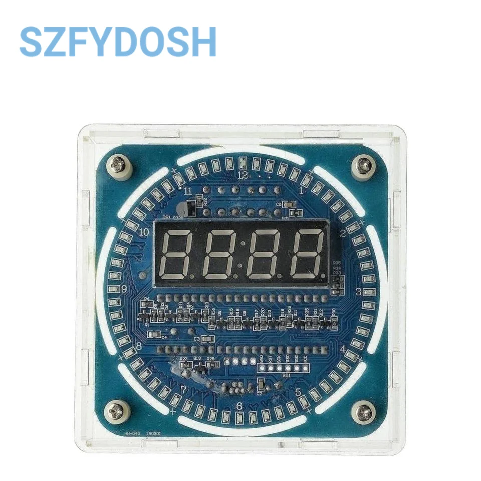  Alarm Electronic Digital Clock LED Temperature Display DIY Kit Learning Board 5V with shell DS1302 Digital LED Display Module