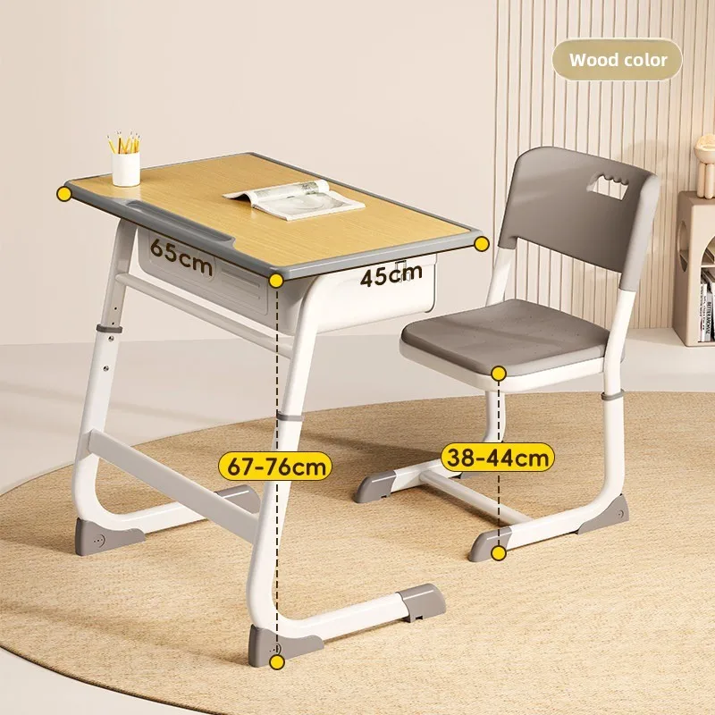 Children's study table Home primary school tutoring training class Desks and chairs can be lifted School writing desk set