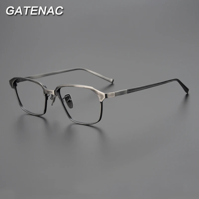 Ultra Light Pure Titanium Glasses Frame Men Vintage Square Big Face Eyeglasses Frame Women Retro Japan Luxury Brand Eyewear