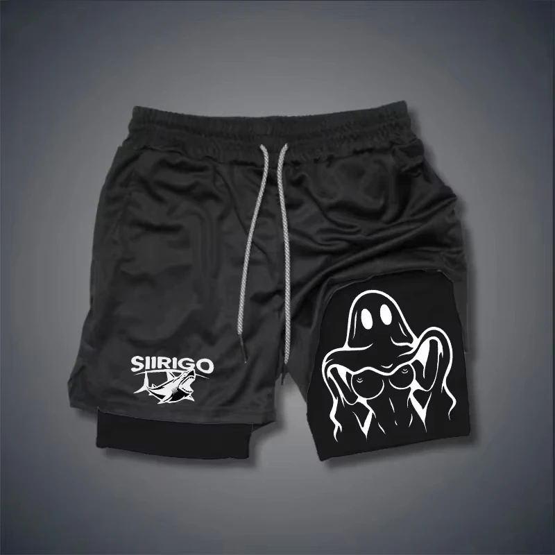 

Men's Fashion Double Layer Fitness Shorts Summer Slim Quick Dry Breathable Sports Shorts ZY00134