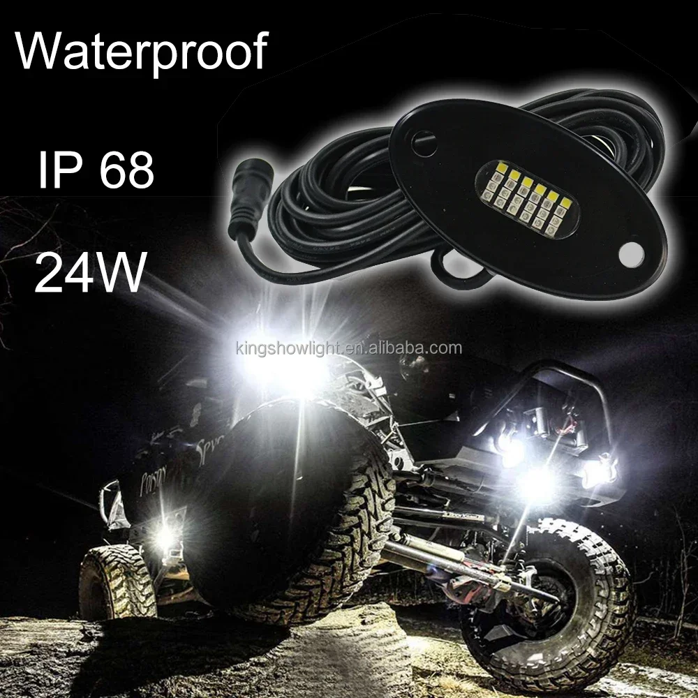 NEW Hot 12V 24W RGBW Multi function Led Tail Dome Light Side Marker Lamp LED Rock Light for Truck Off road 4X4 Car
