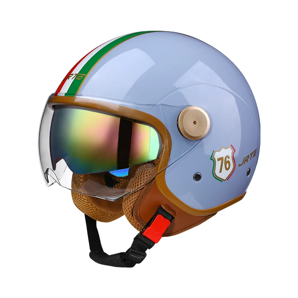 Nieuwe Open Face 3/4 Motorhelm Retro Motorhelmen Vintage Chopper Capacete De Moto Bike Scooter Voor Mannen Vrouwen DOT