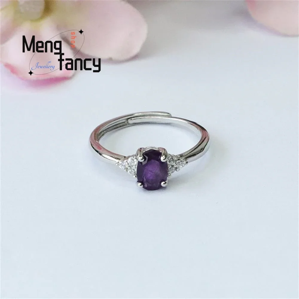 

Natural Amethyst Ring Purple Colour Treasure Elegant Exquisite Charms Fashion Luxury Couple Promise Jewelry Gift for Girlfriend