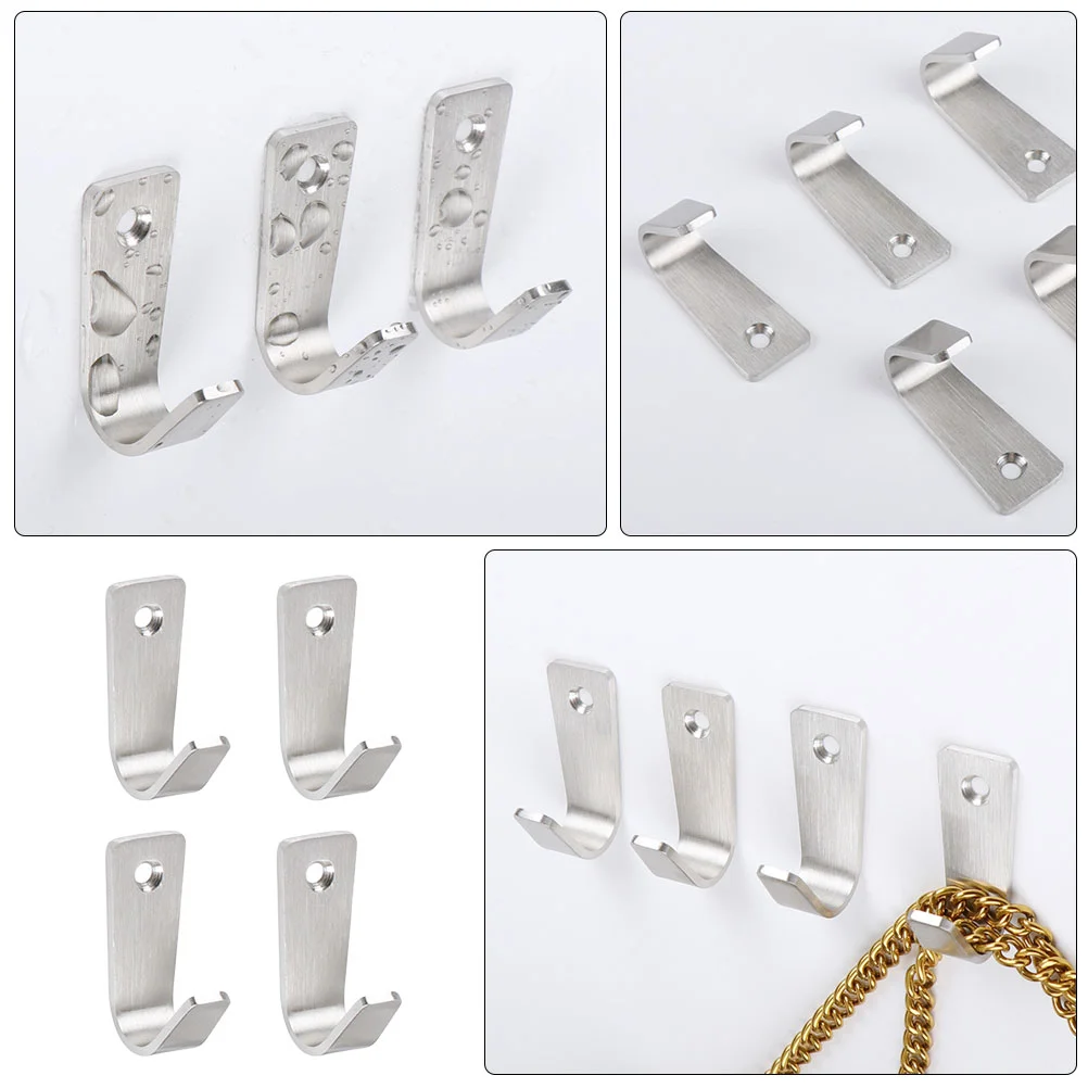 4 Pcs Thickened Single Hole Coat Hook Kitchen Wall Hooks Home Supplies Stainless Steel Ceiling