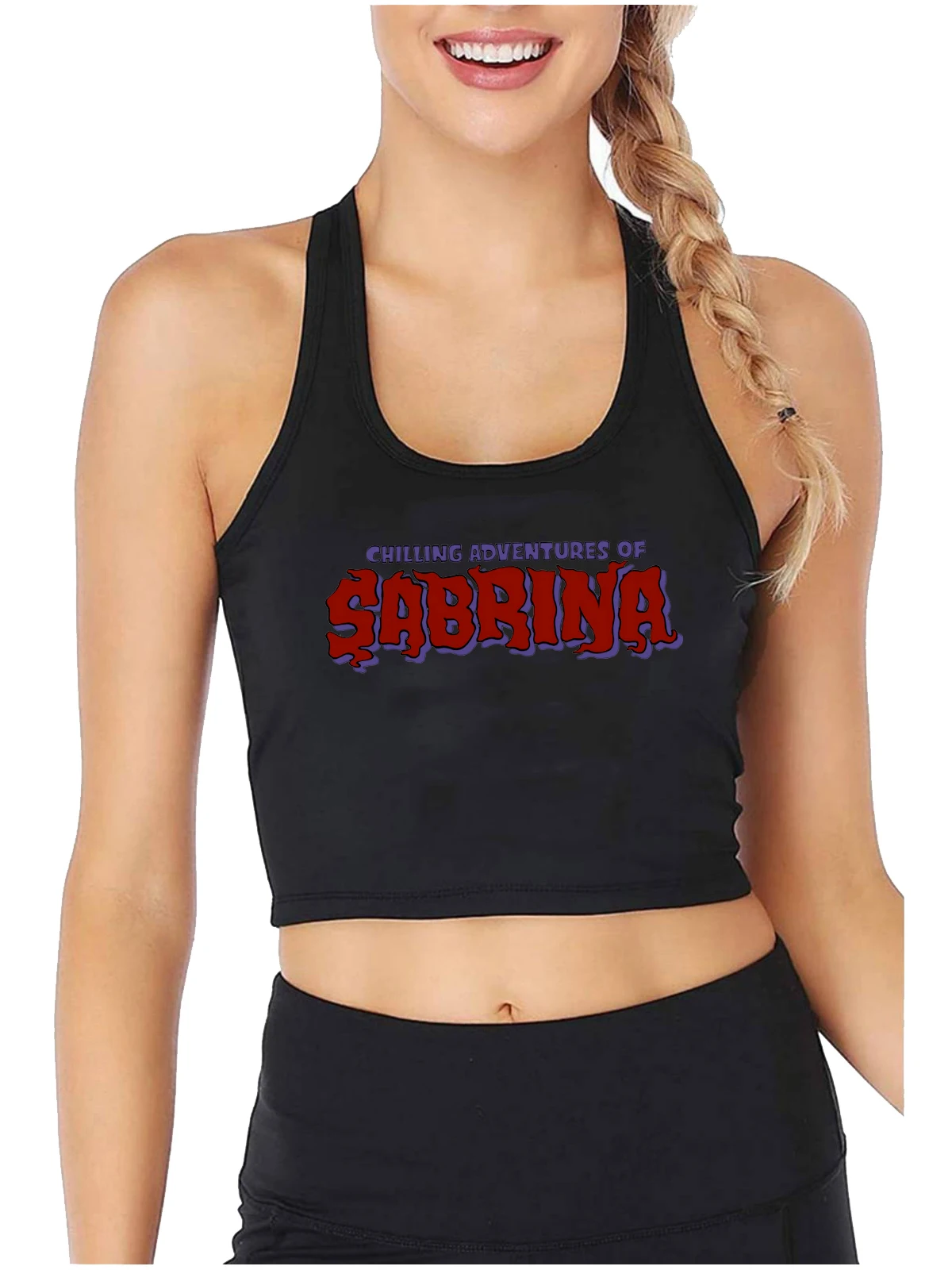 

Chilling Adventures Of Sabrina Graphics Sexy Slim Crop Top Girl's Comic Harajuku Print Cotton Tank Tops Street Gothic Camisole