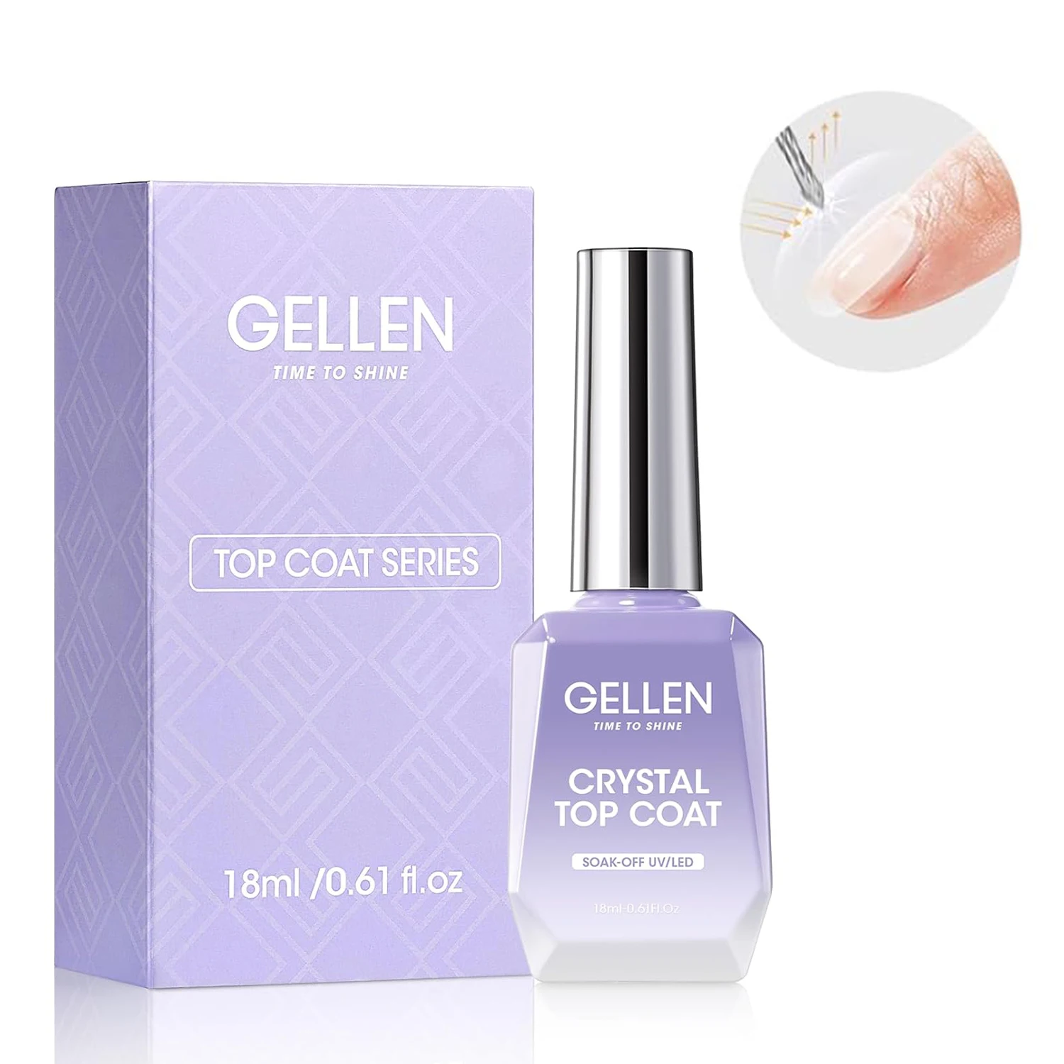 18ml Ultra-Glänzender Nagel-Gel-Lack Kristall-Top-Coat Starker Super-Glanz Langanhaltende Maniküre-Kunst DIY UV-LED-Licht Schnelltrocknend
