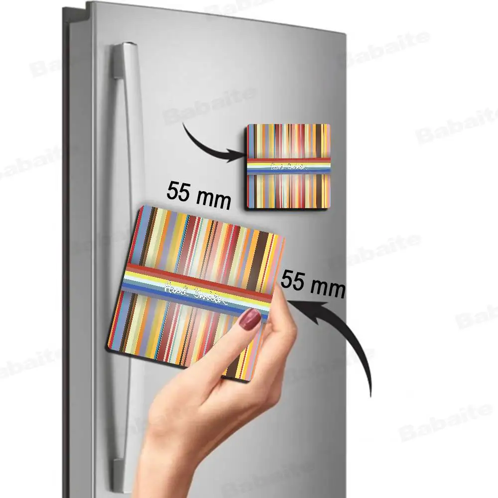 P-Paul Smith-h Logo 1pc Fridge Magnet Personalized Magnetic Photo Holder Durable Square Picture Surface Fridge Magnets