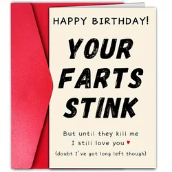 1 pc humorous confession with birthday card, suitable for funny gifts for husband, wife, boyfriend, girlfriend.
