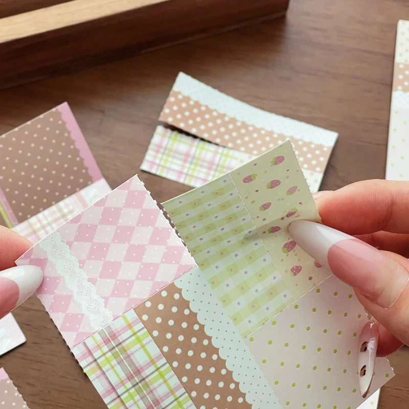 Patchwork Scrapbook Paper Polka Dot Memo Pad M5 Refill Pages Perforated Background Note Pad Cute Aesthetic Journal Supplies