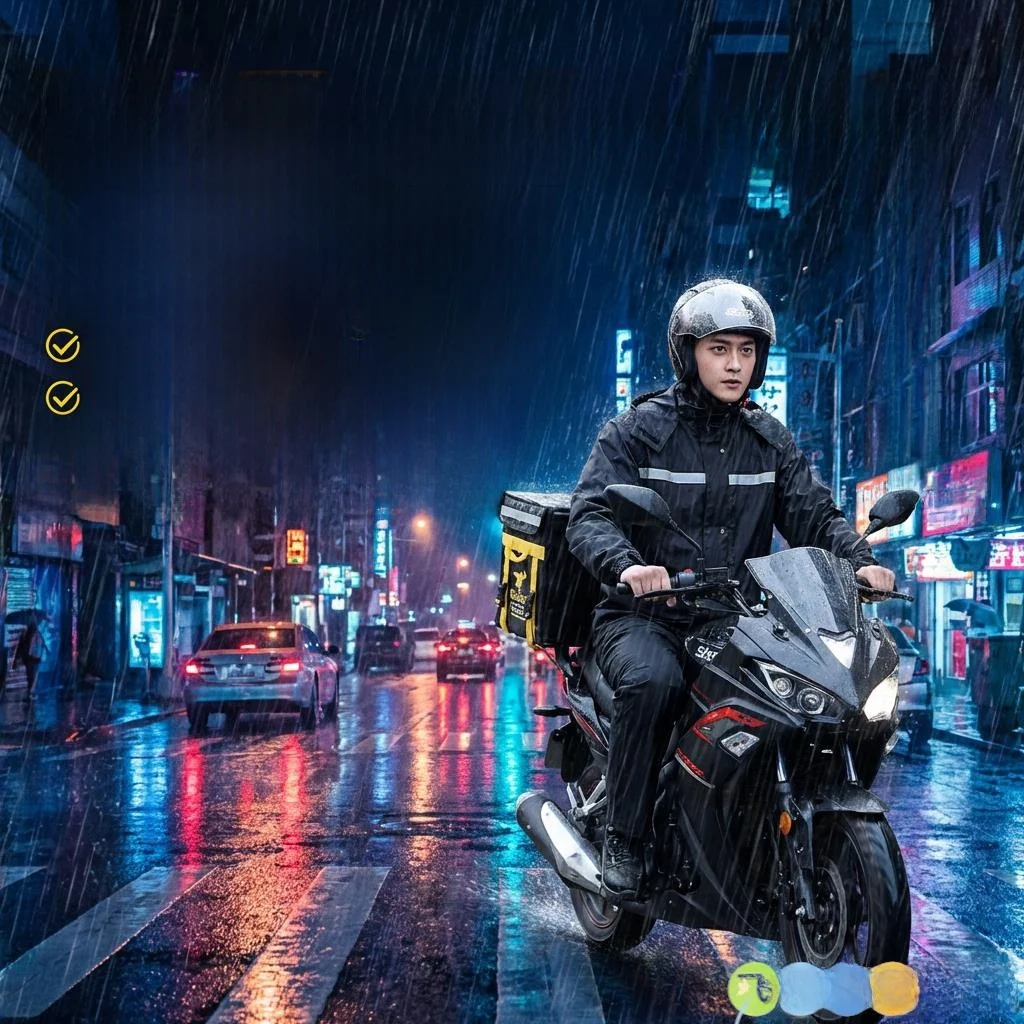 

Waterproof Raincoat Set for Men And Women Separate Motorcycle Riding Raincoat Adult Outerwear for Delivery Riders in Heavy Rain
