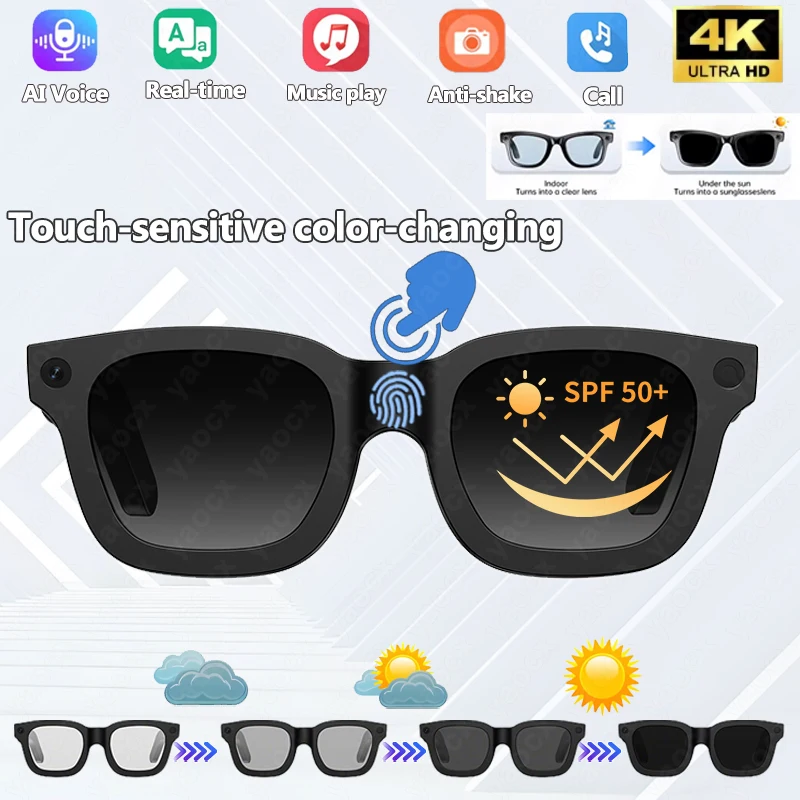 

Новые умные очки 2026 года с камерой 800 Мп, сенсорным управлением, AI-переводом, распознаванием фото и памятью 32 ГБ, аккумулятор 320 мАч