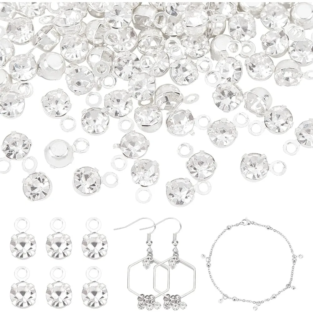 

Подвески-подвески со стразами, 100 шт., 3 мм, крошечные висячие подвески, висячие подвески, мини-круглые бусины для комплекта серег