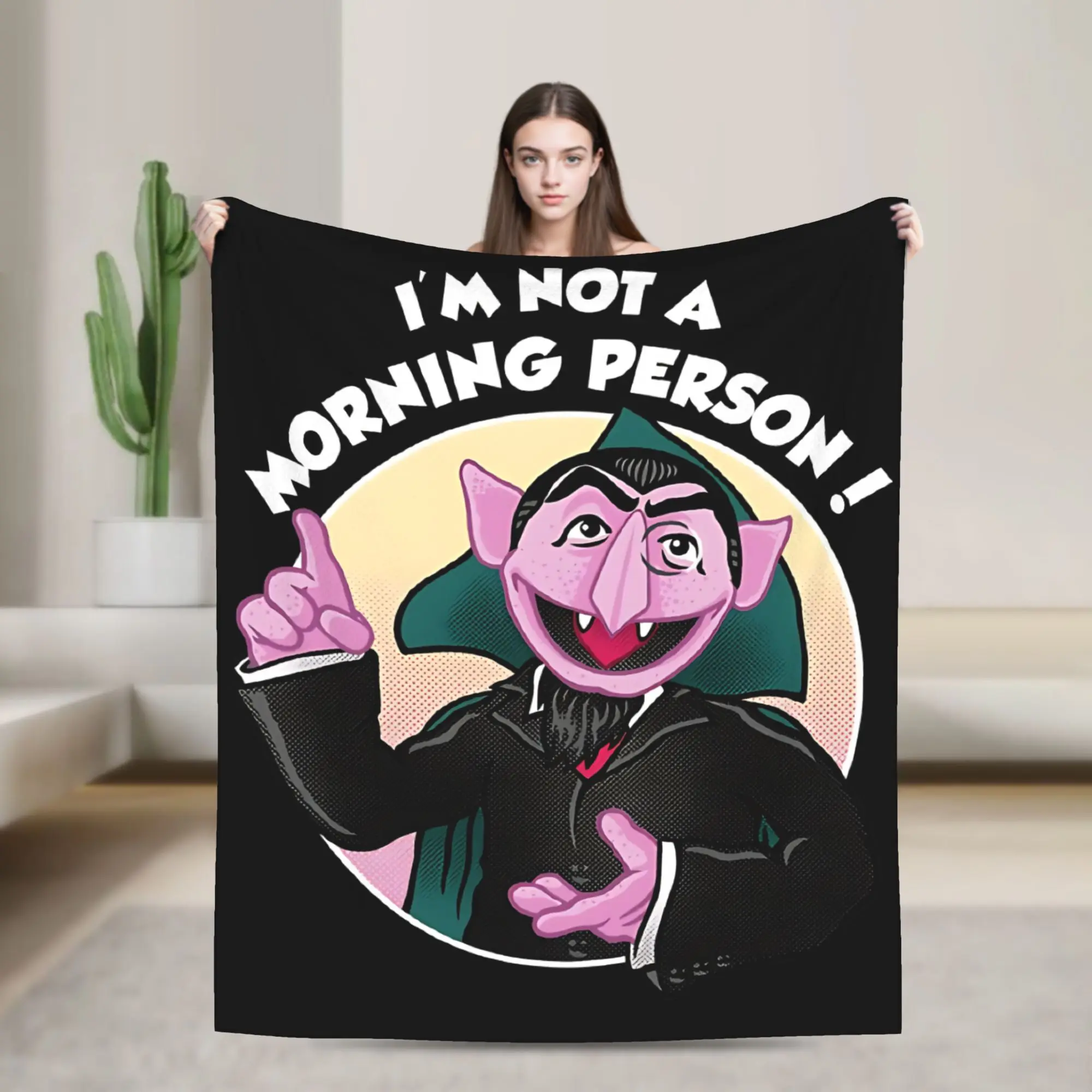 

I am not a Morning Person Dracula Blankets Velvet Super Warm Throw Blanket for Home Couch Bed Rug