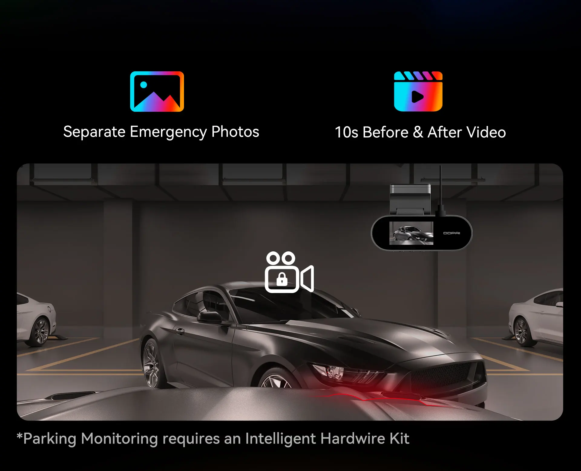 DDPAI N2 Dashcam 2K Nachtsicht 24H Parküberwachung ADAS WLAN App-Steuerung Auto-DVR Autokamera – Detail 10