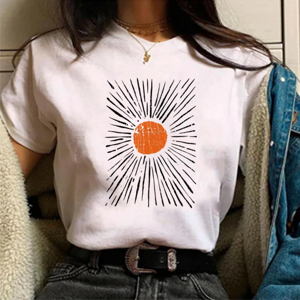 Sunburst Vintage Comfort Kleuren T-Shirt Kledingstuk Geverfd Met Korte Mouwen Shirt Retro Boho Shirts Unisex Lente Kleding