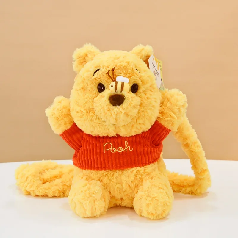 Genuine Disney Winnie The Pooh Plush Backpacks Toys Cute Anime Cartoon Stuffed Plushie Bear Animal Gift for Kids Birthday Gifts