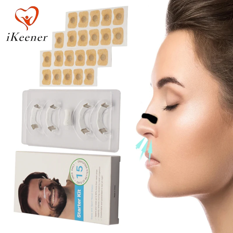 New 15 Days Nasal Anti Snoring Sleep Mouth Tape Breathing Dilators Magnetic Nose Strips Increase Air Reduce Snoring Starter Kits