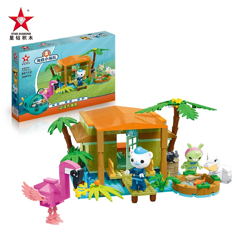 Octonauts Cartoon Building Blocks DIY Assembling Toys Action Figure Scene Model Educational Particles Kids Toys Christmas Gifts