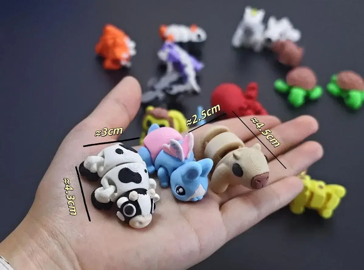 3D-Gedrucktes Simuliertes Kleintier mit Beweglichen Gelenken, Mini-Schreibtisch-Spielzeug für Jungen und Mädchen, Stressabbau, Heilung, Familienfeiern – Detail 3