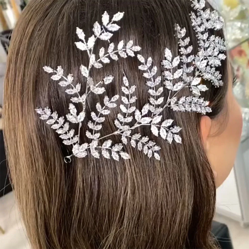 

A285 Crystal Bridal Headpiece Silver Wedding Headband Rhinestone Brides Hair Accessories for Women Tiara Zircon Bridal Crown