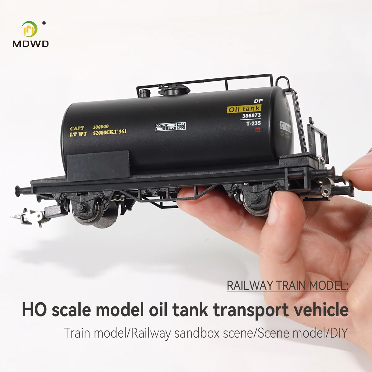 

HO type train model 1:87 scale oil tank truck metal wheel hook truck