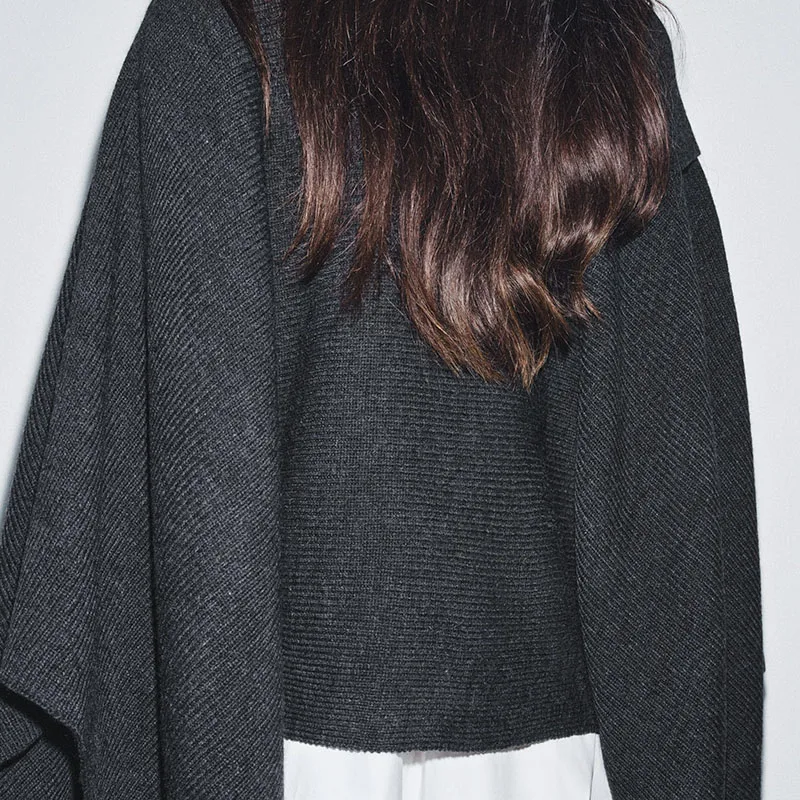 Neue Ankunft Herbst Casual Lose Einfache Asymmetrische Kragen Gugel Ne Mantel frauen Faion Oberbekleidung Ele Sli Design