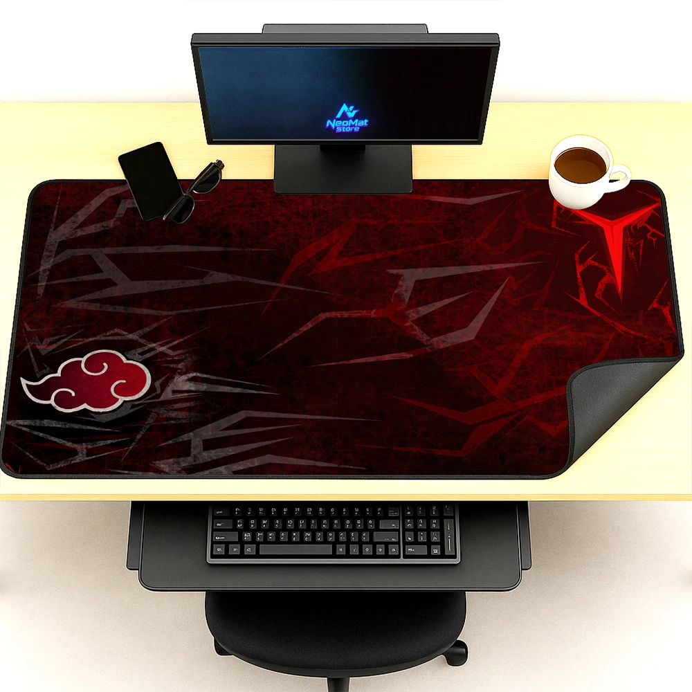 Lenovo Schwarze Schreibtischunterlage, rotes Mauspad, 1200 Desktop-Zubehör, 100 x 40 Mauspad, anpassbare Namens-Gaming-Matte, Gamer-Setup-Mauspads