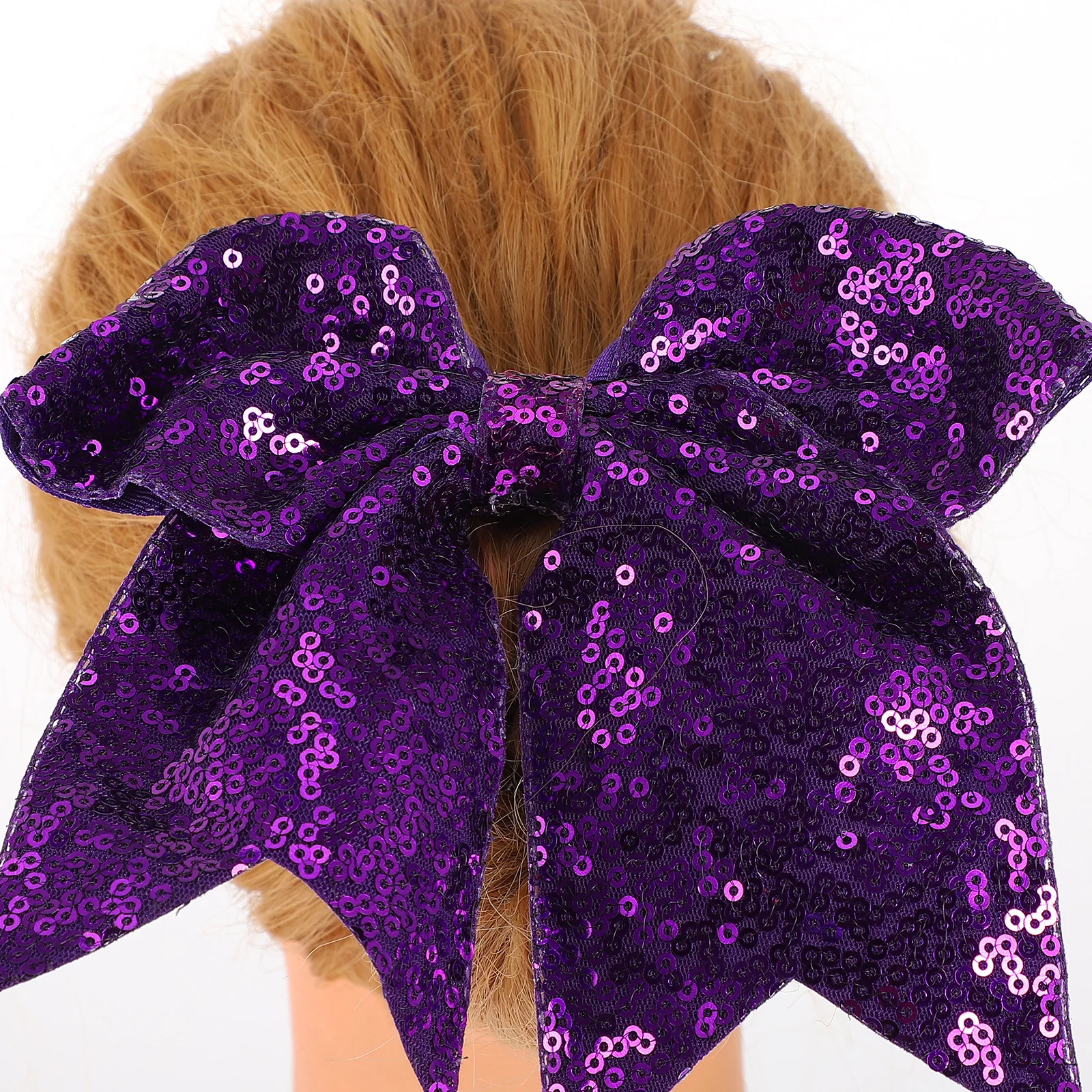 

3pcs Sequins Hair Bow Halloween Ponytail Holder Women Girl Accessories Glitter Bow Tie Party Cosplay Costume Masquerade