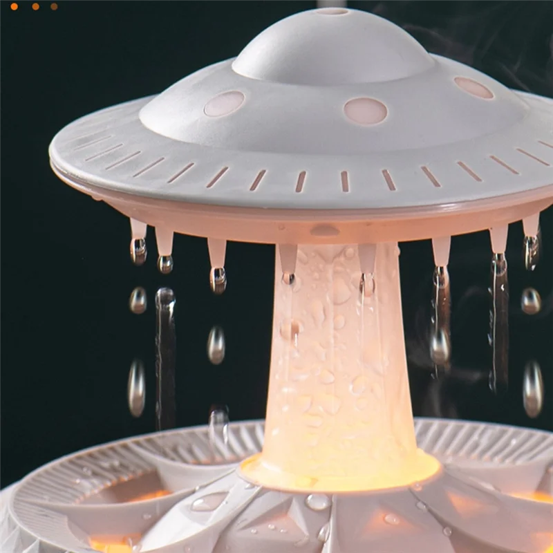 A69X-Rain Cloud Night Light Humidifier With Raining Water Drop Sound And 7 Color LED Light Essential Oil Diffuser, C Easy To Use