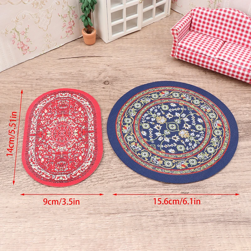 1pc 1:12 Dollhouse Miniature Floor Rug Cover Carpet Floor Mat Model Bedroom Living Room Decor Toy Doll House Accessories