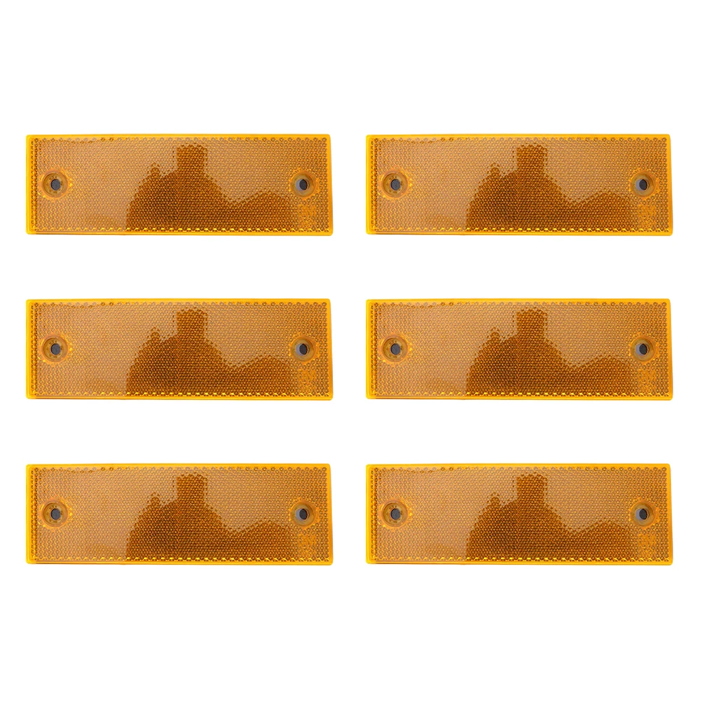 

6Pcs Reflective Safety Warning ABS Plastic Truck Rear Reflector Adhesive Car Supplies Car Supplies Driving Conditions