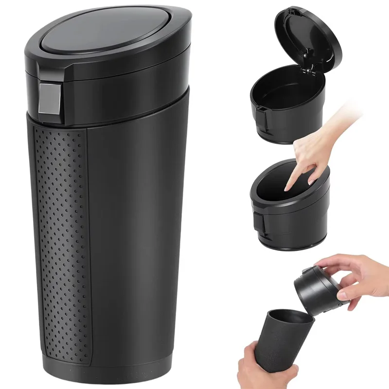 Multifunktionaler Auto-Mülleimer, auslaufsicher, wasserdicht, Fahrzeug-Mülleimer mit Deckel, tragbares Auto-Organizer-Zubehör