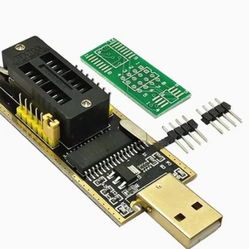 USB CH341A Programmer Kit IC Test Clip SOP8 Socket 1.8V Voltage Adapter for BIOS SPI Flash Chip Programming