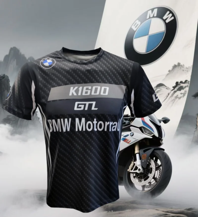 

2025 Summer BMW K1600GTL Motorcycle Men's Quick-Drying T-Shirt Cycling Suit Racing Suit Short Sleeve Casual Breathable Fashion