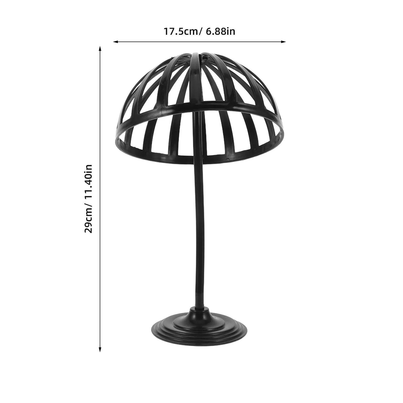 Freestanding Hat Stand Plastic Dome Shaped Cap Holder Display Rack Black Base for Baseball Caps Wigs Hats Retail Store Boutique view 6