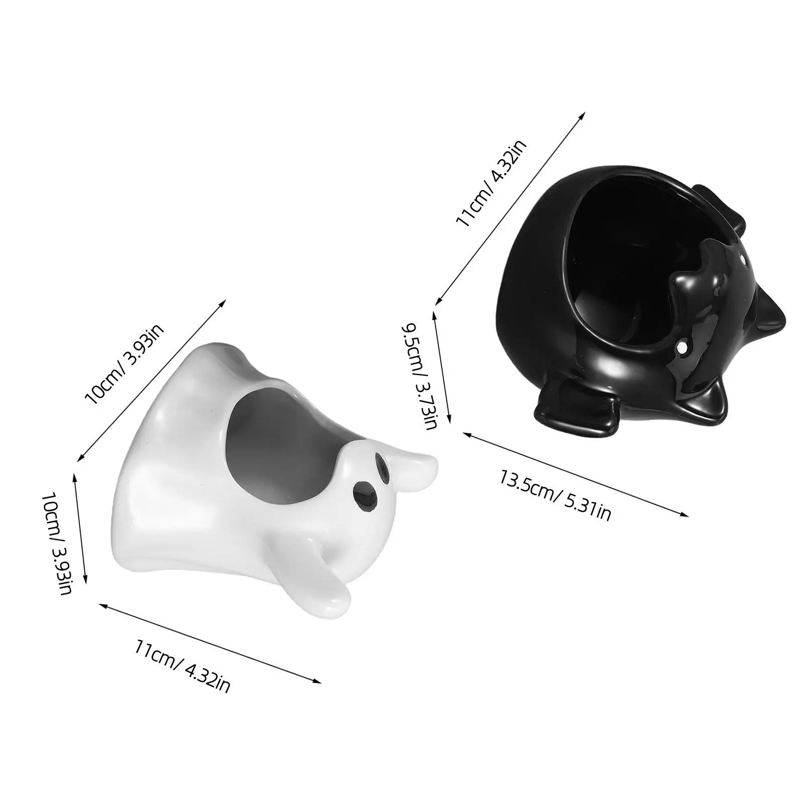 2Pcs Ceramic Candy Dish Halloween Ghost Ceramic Bowl Bat Treat Container for Trick Or Treat Table Decor Ghost Table Ornament