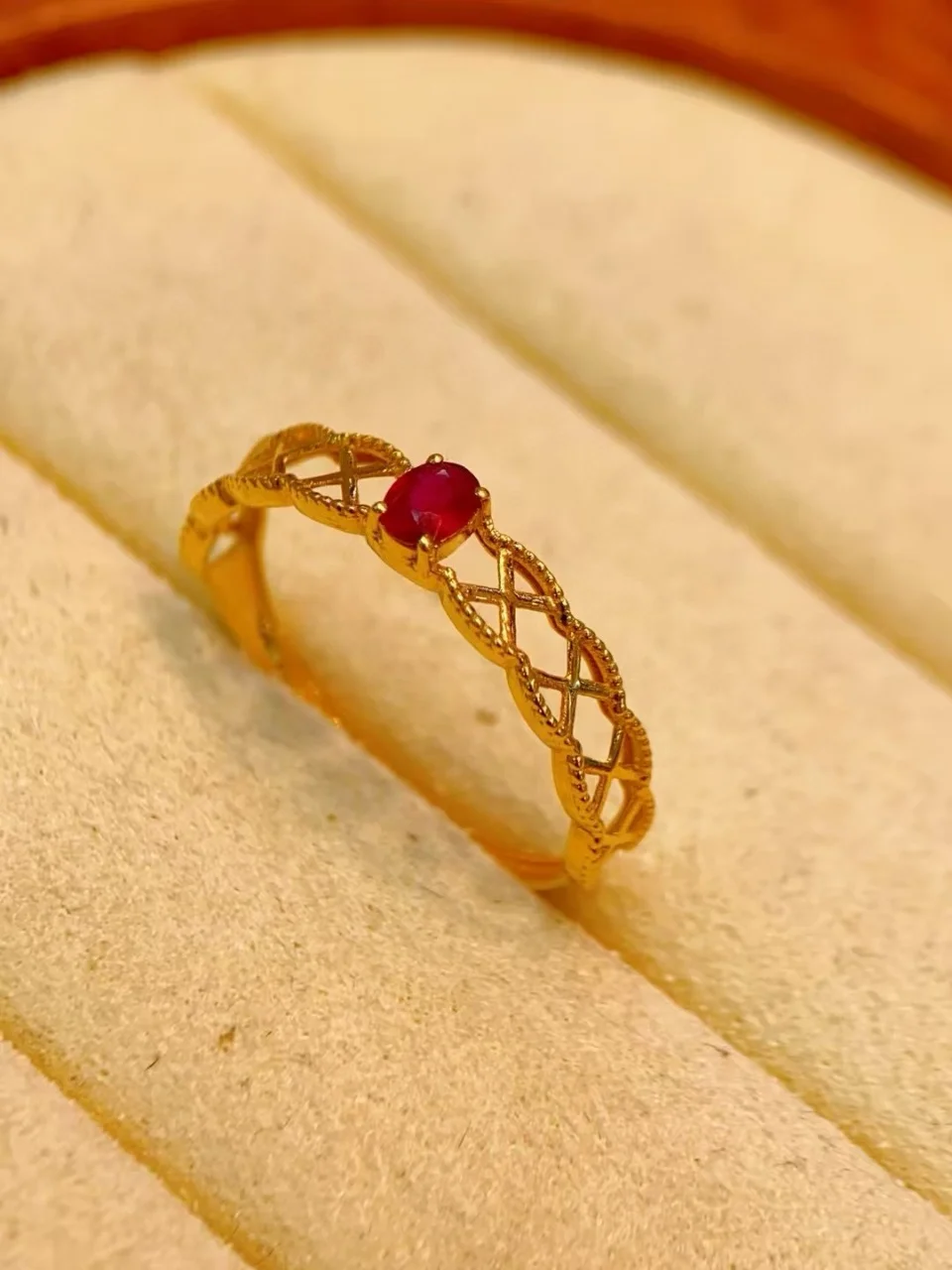 

Timeless 18K Solid Gold Natural Peigon Blood Color Ruby Ring Premium Gemstone Artisan Handcrafted Wedding Bridal Cocktail Bands