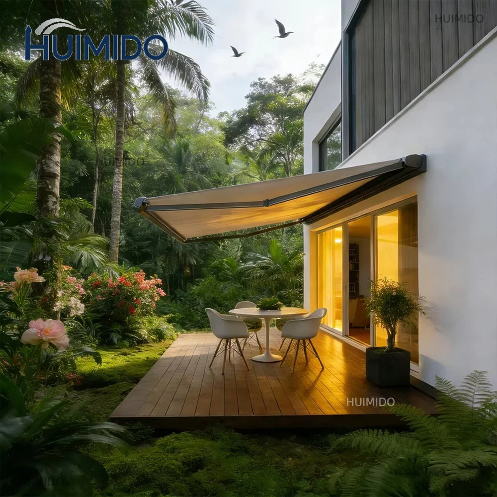Electric Retractable Aluminum Frame Awning With Excellent UV Protection Outdoor Sunshade Waterproof Rain Cover For Parking