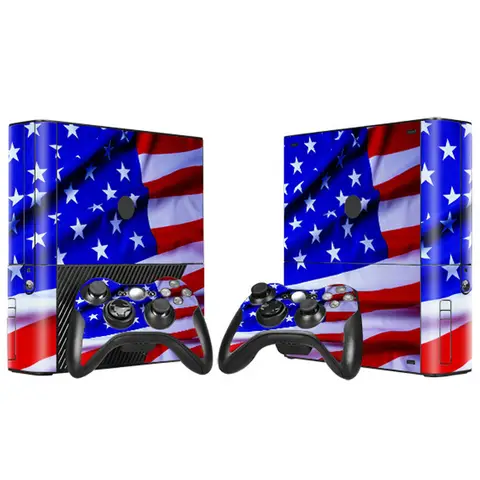 UK USA Flags New design sticker Vinyl Skin Sticker For Xbox 360 E Console + 2 pcs Controllers Skin Sticker