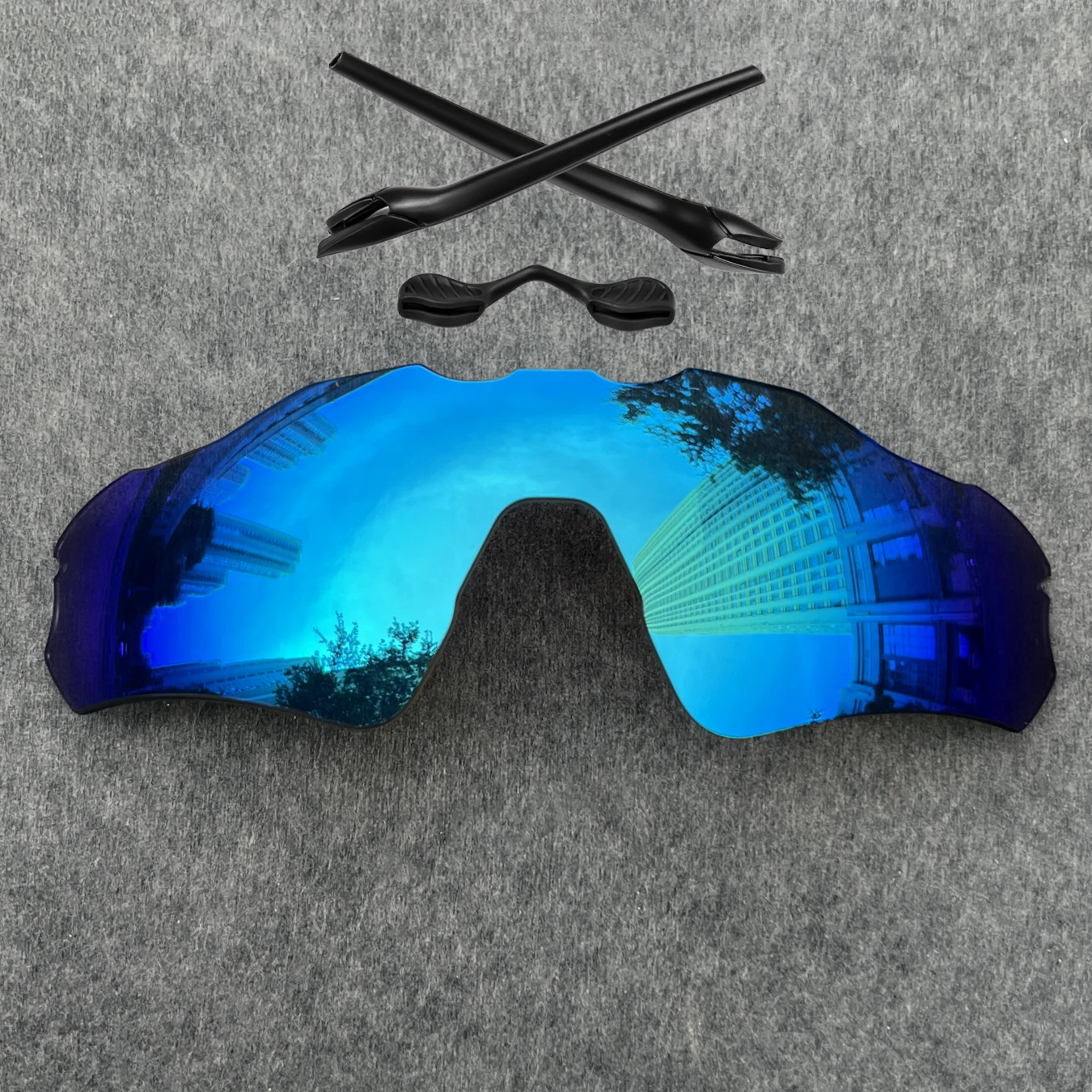 

Polarized Replacement Lenses & Rubber Kit EarSocks Small Size Nosepad for Oakley Radar EV Path Asian Fit Sunglasses