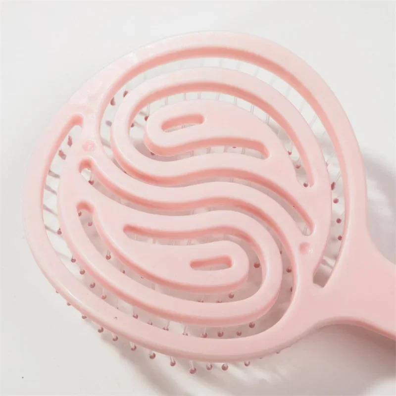 Circular Hollow Out Hair Comb Scalp Massage Brush Round Shape Head Massge Comb Portable Hair Brush Salon Styling Tools Pink Blue