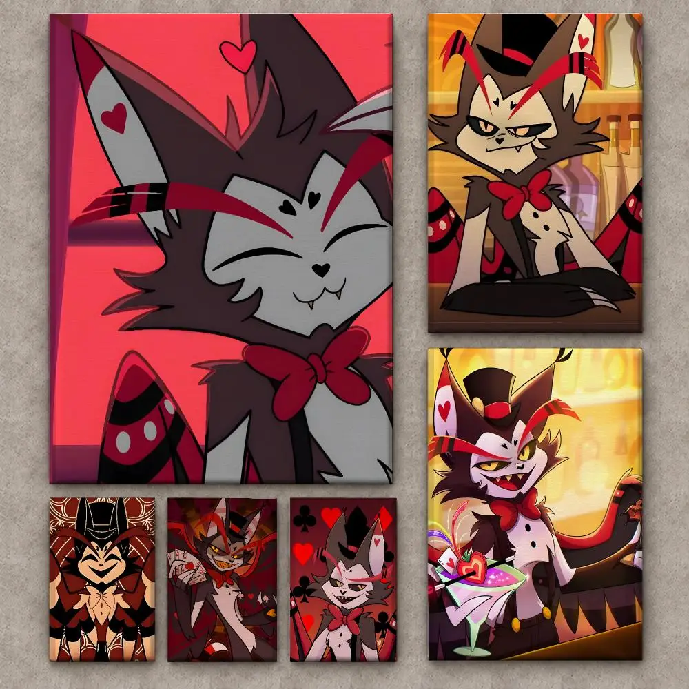Anime H-hazbin Hotel Husk Poster Framed Canvas Wall Art Gallery Wrapped Ready To Hang Living Room Bedroom Home Decor